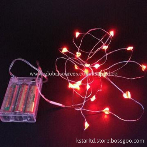 3*AA Battery Lights, 2m length, with 20-piece red LED